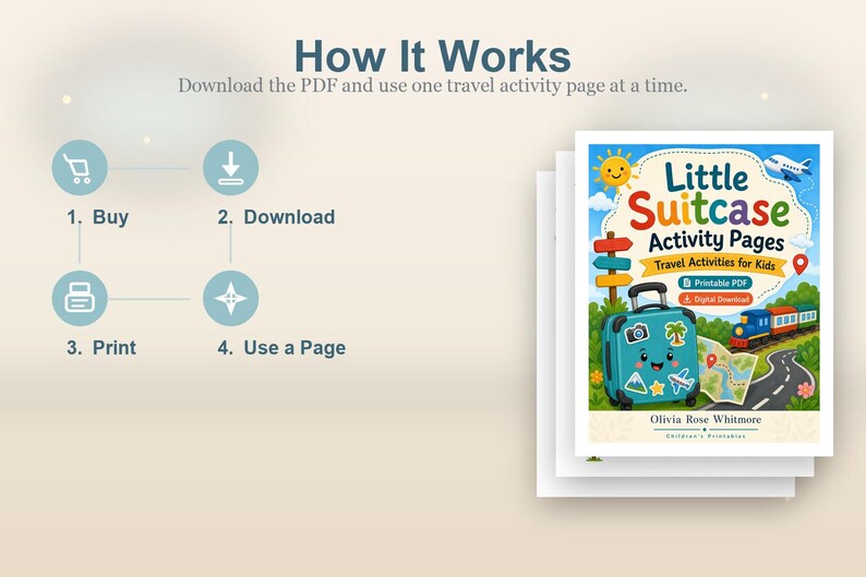 Pagine di attività a tema valigia / Attività di viaggio per bambini / PDF stampabile / Download digitale immagine 8