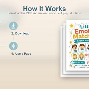 Little Emotion Match-Up | Gra w dopasowywanie emocji | Wersja PDF do druku | Pobieranie cyfrowe zdjęcie 8