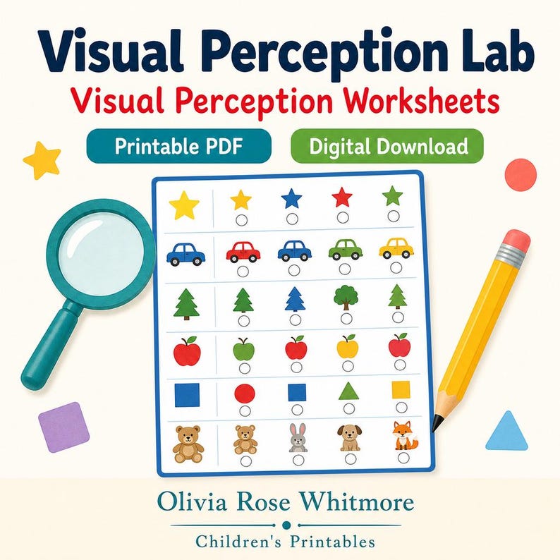 Visual Perception Lab | Visual Perception Worksheets | Printable PDF | Digital Download image 1