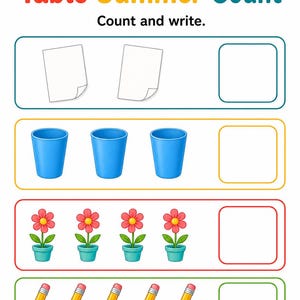 Table de cuisine, pages d'été | Activités de table d'été pour les enfants | PDF imprimable | Téléchargement numérique image 5