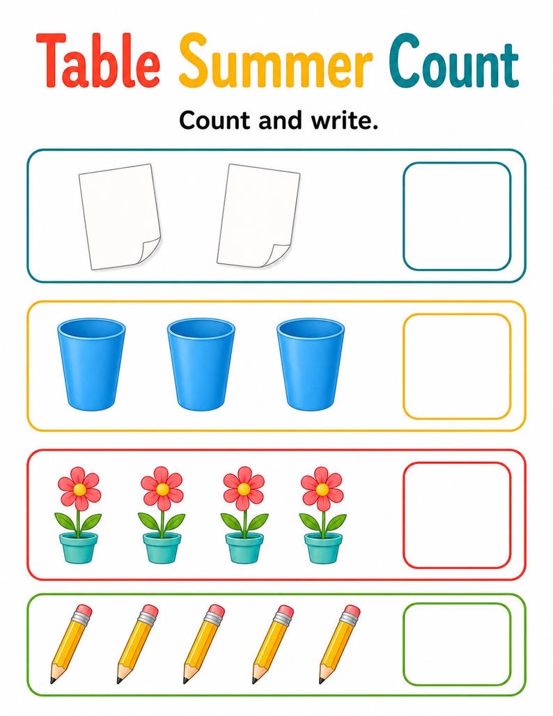 Table de cuisine, pages d'été | Activités de table d'été pour les enfants | PDF imprimable | Téléchargement numérique image 5