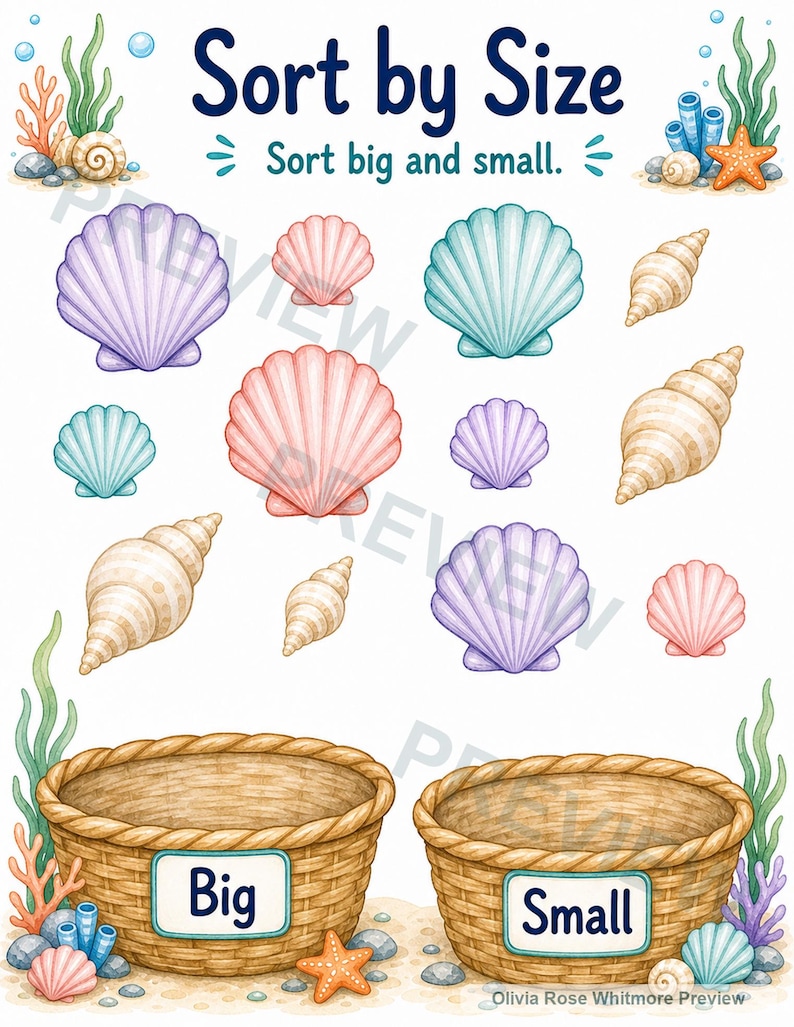 海洋ロジック＆思考スキルXL｜思考スキルワークシート｜印刷可能なPDF｜デジタルダウンロード 画像 3