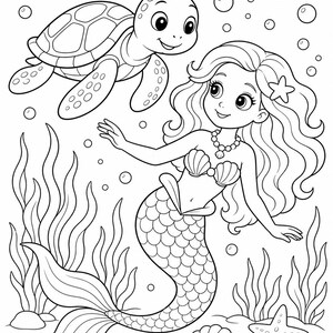 Mermaid Lagoon Coloring Pages | Mermaid Coloring Pages | Printable PDF | Digital Download image 5