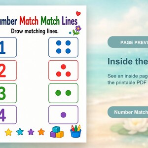 Number Quantity Mats | Number Matching Worksheets | Printable PDF | Digital Download image 10