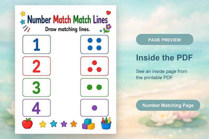 Number Quantity Mats | Number Matching Worksheets | Printable PDF | Digital Download image 10