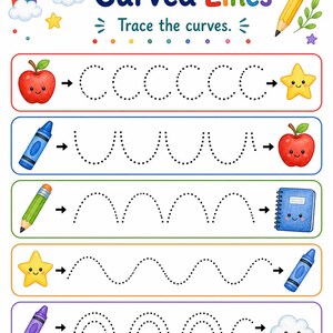 Rainbow Pre Writing Paths | Pre Writing Worksheets | Printable PDF | Digital Download image 4