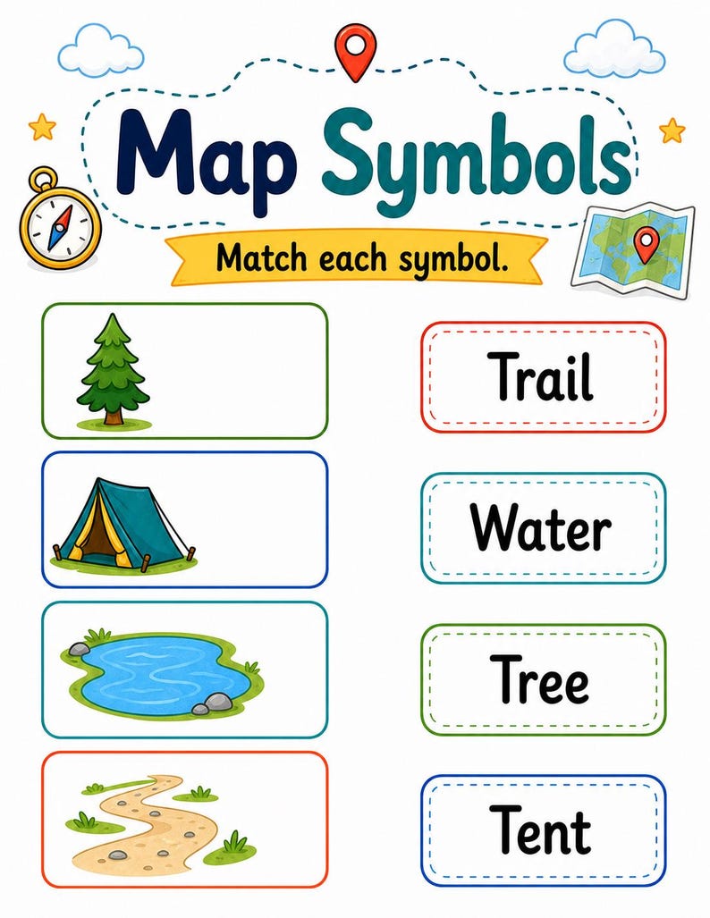 Map Adventure Skills | Map Skills Worksheets | Printable PDF | Digital Download image 3