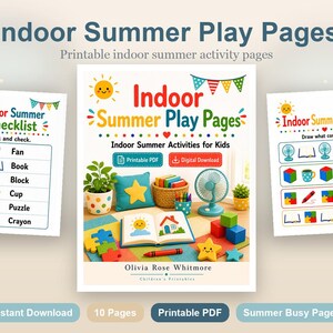 Indoor Sommer Spiel Seiten | Indoor-Sommeraktivitäten für Kinder | Druckbare PDF | Digitaler Download Bild 2