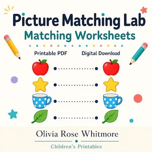 Picture Matching Lab | Matching Worksheets | Printable PDF | Digital Download image 1