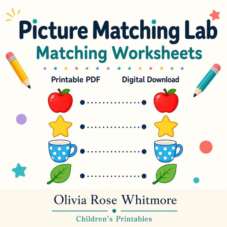 Picture Matching Lab | Matching Worksheets | Printable PDF | Digital Download image 1