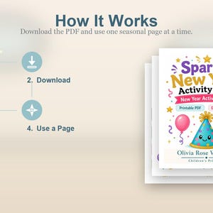 Sparkle Neujahrs-Tätigkeitsseiten | Neujahrs-aktivitätsblätter | Druckbare PDF | Digitaler Download Bild 8
