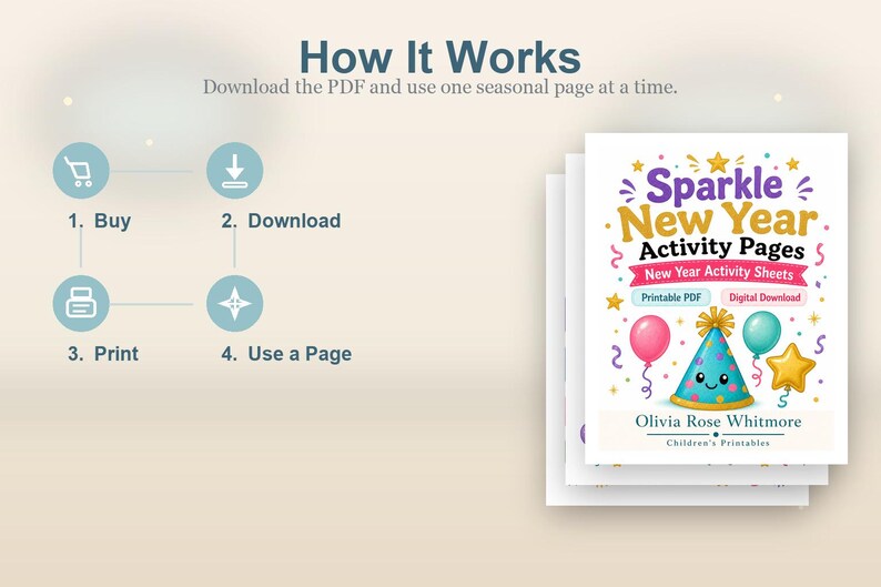 Sparkle Neujahrs-Tätigkeitsseiten | Neujahrs-aktivitätsblätter | Druckbare PDF | Digitaler Download Bild 8