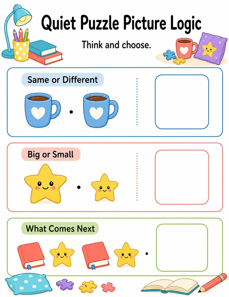 Quiet Puzzle Pack | Printable Puzzle Pages for Kids | Printable PDF | Digital Download image 7