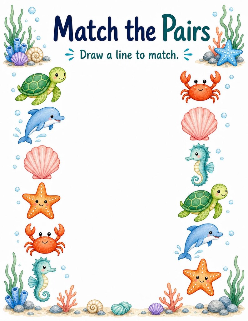 Pearl Match Cove | Folhas de Atividades de Correspondência | PDF para Imprimir | Download Digital imagem 5