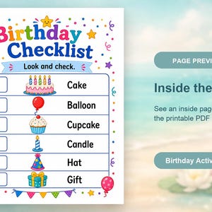 Geburtstagsparty-Tätigkeitsseiten | Geburtstag Aktivität Blätter | Druckbare PDF | Digitaler Download Bild 10