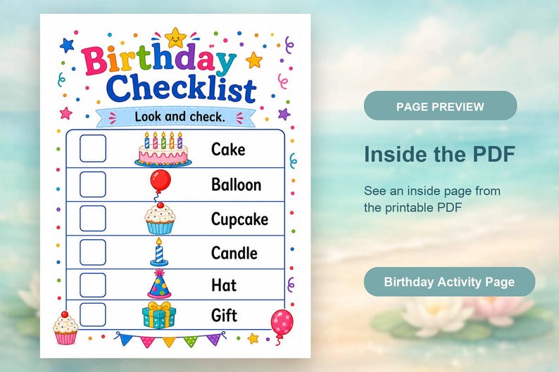 Geburtstagsparty-Tätigkeitsseiten | Geburtstag Aktivität Blätter | Druckbare PDF | Digitaler Download Bild 10