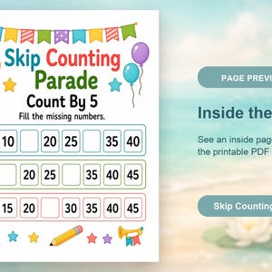 Skip Counting Parade | Skip Counting Worksheets | Printable PDF | Digital Download image 10