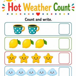 Hot Weather Home Pages | Hot Weather Activities for Kids | Printable PDF | Digital Download image 5
