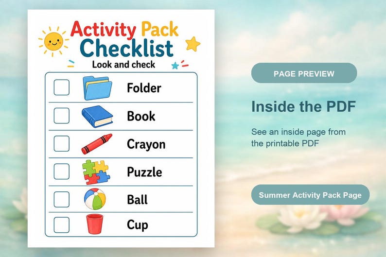 Paquete de actividades de verano / Paquete de actividades de verano para niños / PDF imprimible / Descarga digital imagen 10