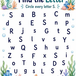 Seahorse Letter Trails | Letter Tracing Worksheets | Printable PDF | Digital Download image 5