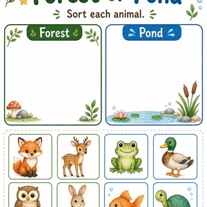 Amis des animaux de la forêt | Feuilles de travail sur les animaux | PDF imprimable | Téléchargement numérique image 6