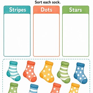Sonnige Sockenpaare | Socken-Matching-Spiel | Druckbare PDF | Digitaler Download Bild 4
