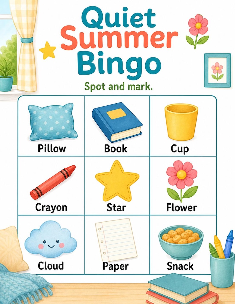 Quiet Summer Home Pages | Summer Quiet Time Activities | Printable PDF | Digital Download image 3