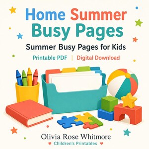 Home Summer Busy Pages | Summer Busy Pages for Kids | Printable PDF | Digital Download image 1