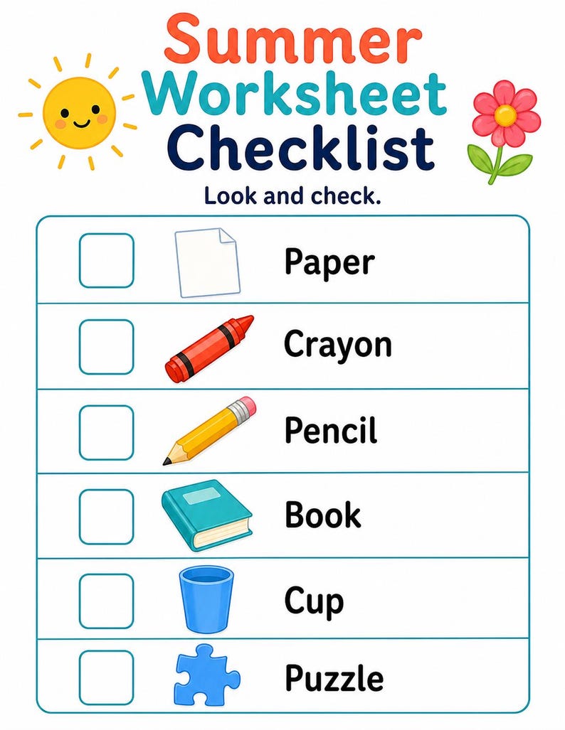 Sunny Summer Worksheet Pages | Summer Worksheets for Kids | Printable PDF | Digital Download image 4