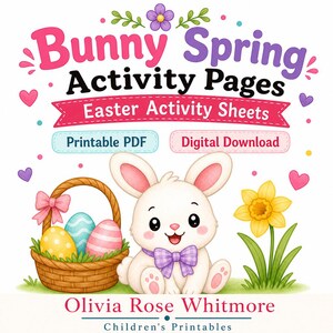 Bunny Frühlingsaktivitätsseiten | Ostern Aktivität Blätter | Druckbare PDF | Digitaler Download Bild 1