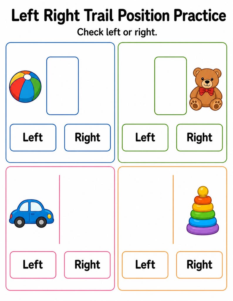 Left Right Learning Trail | Left and Right Worksheets | Printable PDF | Digital Download image 6