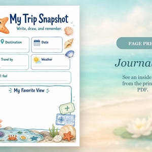 Starfish Passport Pages | kids travel journal | Printable PDF | Digital Download image 6