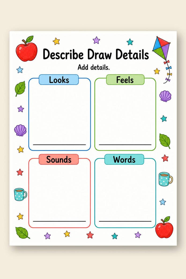 Describe And Draw Pages | Descriptive Writing Worksheets | Printable PDF | Digital Download image 9