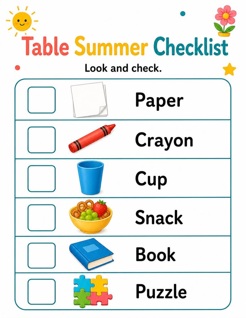 Table de cuisine, pages d'été | Activités de table d'été pour les enfants | PDF imprimable | Téléchargement numérique image 4