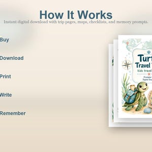 Turtle Travel Trail | kids travel journal | Printable PDF | Digital Download image 4