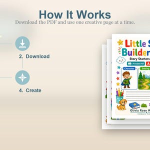 Little Story Builder Pages | Story Starters for Kids | Printable PDF | Digital Download image 8