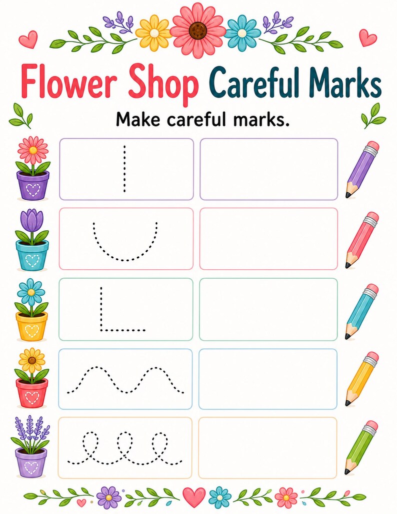 Fine Motor Flower Shop | Fine Motor Worksheets | Printable PDF | Digital Download image 6