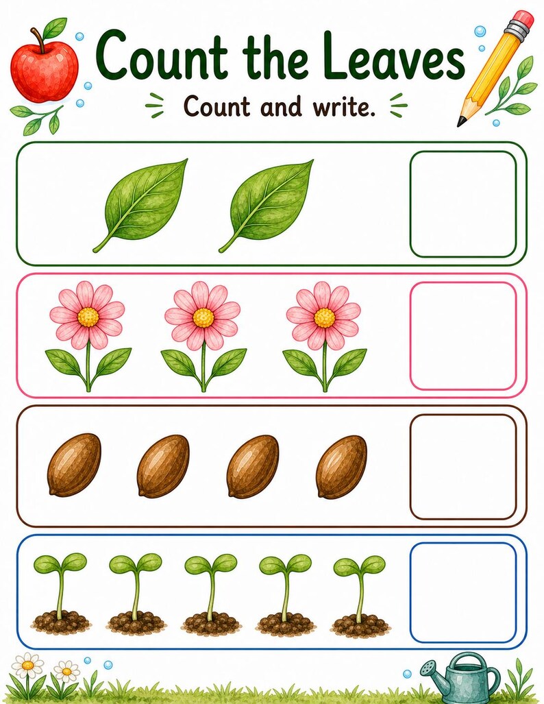 Levenscyclus van klein blad | Werkblad levenscyclus planten | Afdrukbare pdf | Digitale download afbeelding 6