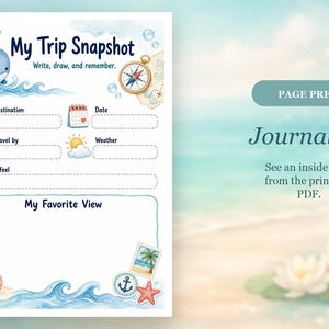 The Little Whale Journey | kids travel journal | Printable PDF | Digital Download image 6