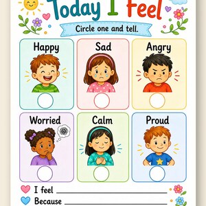 Tagebuch über Gefühle | Gefühle Journal für Kinder | Druckbare PDF | Digitaler Download Bild 9