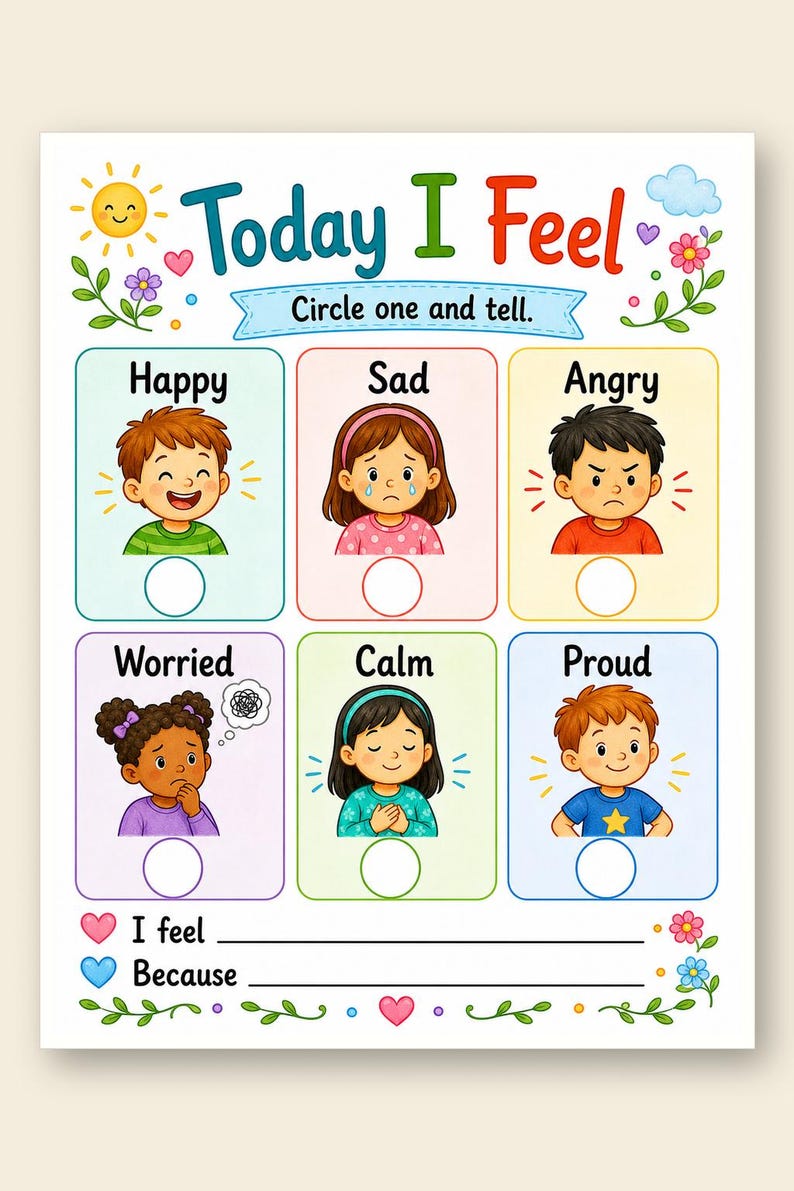 Tagebuch über Gefühle | Gefühle Journal für Kinder | Druckbare PDF | Digitaler Download Bild 9