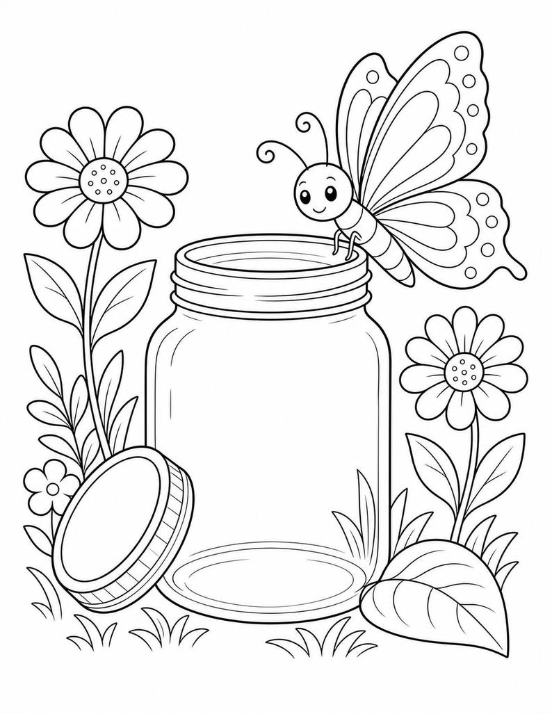 Butterfly Meadow Coloring Pages | Butterfly Coloring Pages | Printable PDF | Digital Download image 7