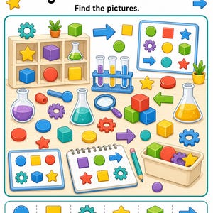 Bild logischen Labor | Logische Puzzle Arbeitsblätter für Kinder | Druckbare PDF | Digitaler Download Bild 4