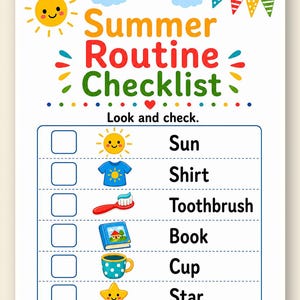 Páginas divertidas para una rutina soleada / Actividades de verano para niños / PDF imprimible / Descarga digital imagen 9