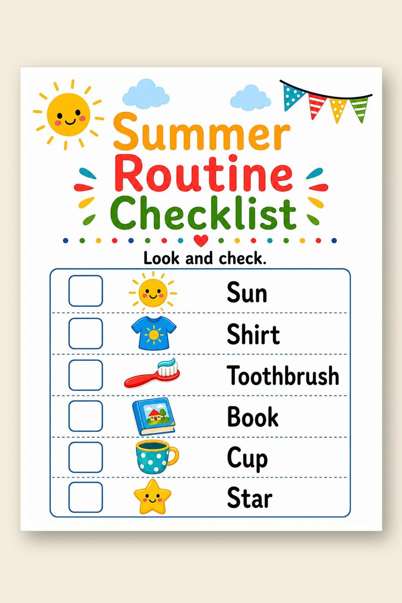 Páginas divertidas para una rutina soleada / Actividades de verano para niños / PDF imprimible / Descarga digital imagen 9