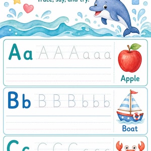 Dolphin Shape Splash | Preschool Worksheets | Printable PDF | Digital Download image 3