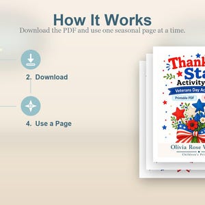 Thank You Star Activity Pages | Veterans Day Activity Sheets | Printable PDF | Digital Download image 8