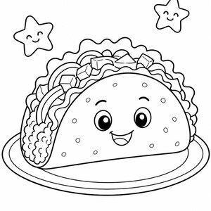 Disegni da colorare di dolci amici / Disegni da colorare di cibo carino / PDF stampabile / Download digitale immagine 6