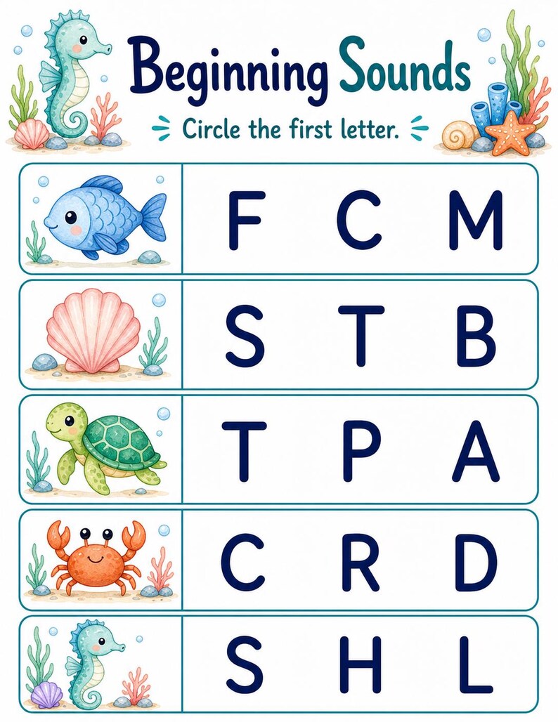 Seahorse Letter Trails | Letter Tracing Worksheets | Printable PDF | Digital Download image 6