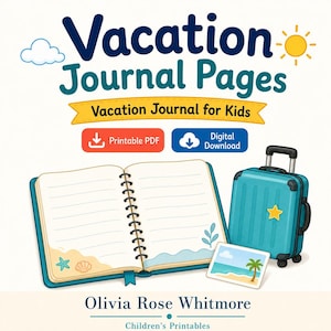 Vacation Journal Pages | Vacation Journal for Kids | Printable PDF | Digital Download image 1